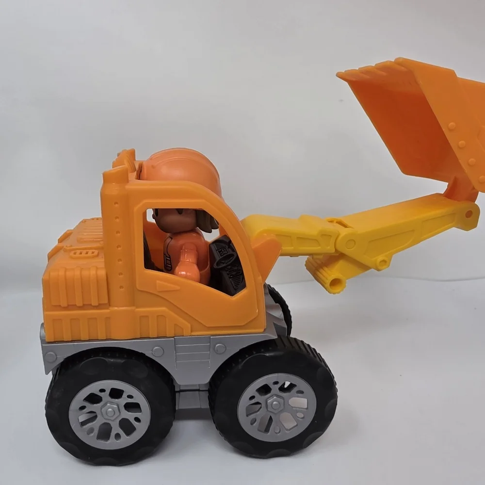 Plastic Backhoe Tractor Construction Orange Worker